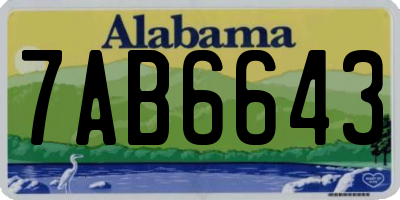 AL license plate 7AB6643