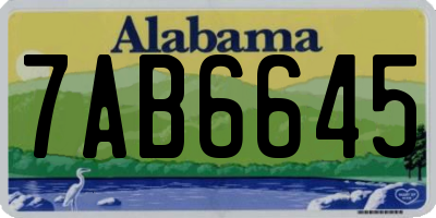 AL license plate 7AB6645