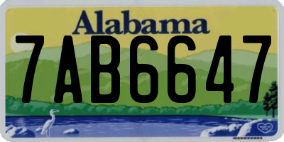 AL license plate 7AB6647