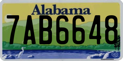 AL license plate 7AB6648