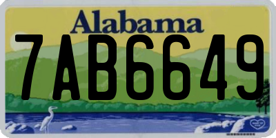 AL license plate 7AB6649
