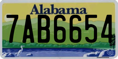 AL license plate 7AB6654