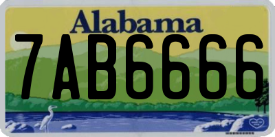 AL license plate 7AB6666