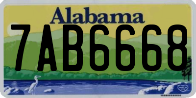 AL license plate 7AB6668