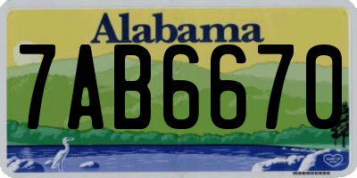 AL license plate 7AB6670