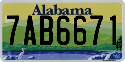 AL license plate 7AB6671