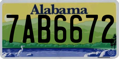 AL license plate 7AB6672