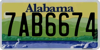 AL license plate 7AB6674