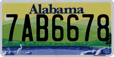 AL license plate 7AB6678