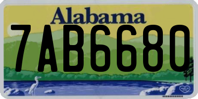 AL license plate 7AB6680