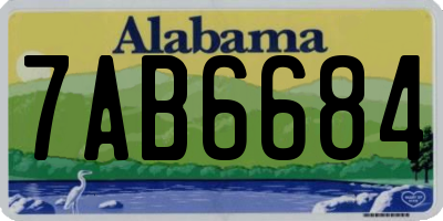 AL license plate 7AB6684