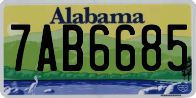 AL license plate 7AB6685