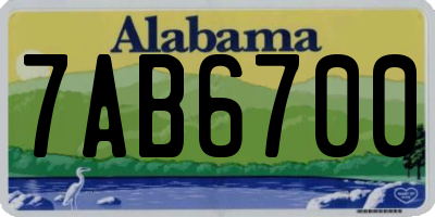 AL license plate 7AB6700