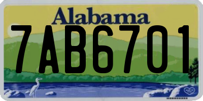 AL license plate 7AB6701