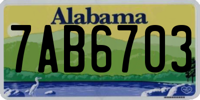 AL license plate 7AB6703