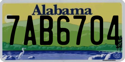 AL license plate 7AB6704