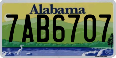AL license plate 7AB6707