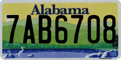 AL license plate 7AB6708