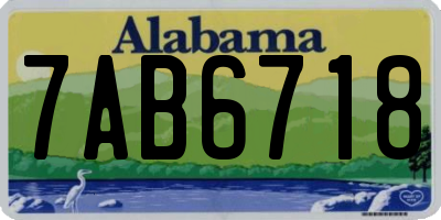 AL license plate 7AB6718