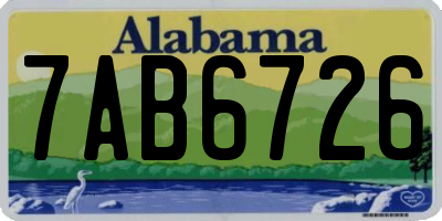AL license plate 7AB6726