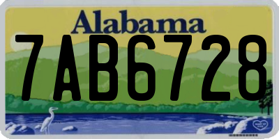 AL license plate 7AB6728