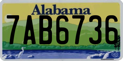 AL license plate 7AB6736