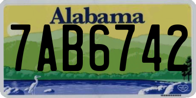 AL license plate 7AB6742