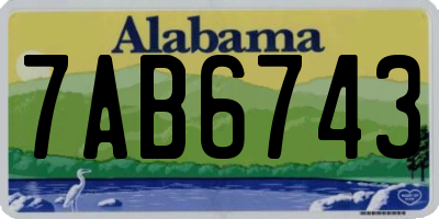 AL license plate 7AB6743