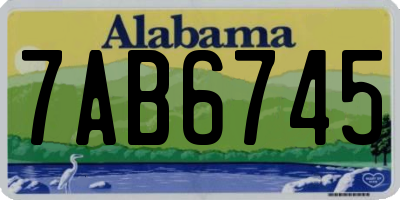 AL license plate 7AB6745