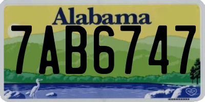 AL license plate 7AB6747