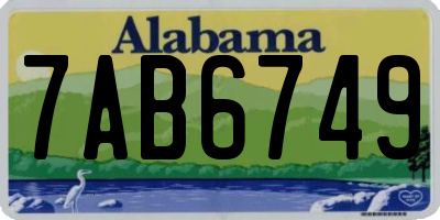 AL license plate 7AB6749