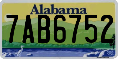 AL license plate 7AB6752