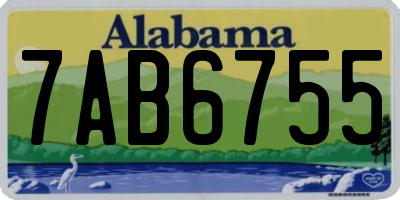AL license plate 7AB6755