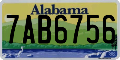 AL license plate 7AB6756