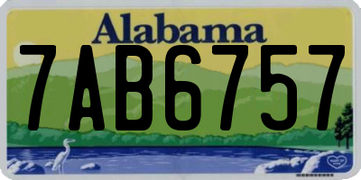 AL license plate 7AB6757
