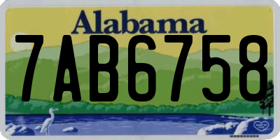 AL license plate 7AB6758
