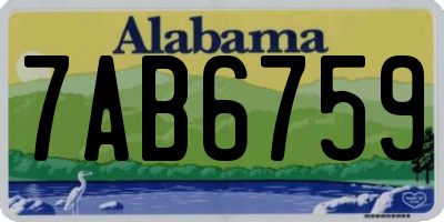 AL license plate 7AB6759