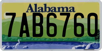 AL license plate 7AB6760