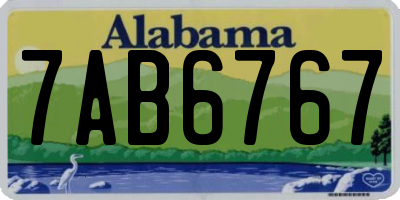 AL license plate 7AB6767