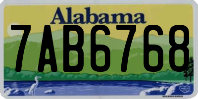 AL license plate 7AB6768
