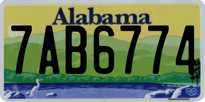 AL license plate 7AB6774