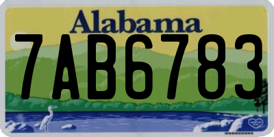 AL license plate 7AB6783