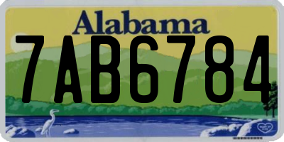 AL license plate 7AB6784