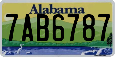 AL license plate 7AB6787