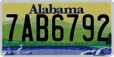 AL license plate 7AB6792