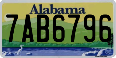 AL license plate 7AB6796