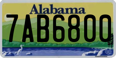 AL license plate 7AB6800
