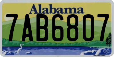 AL license plate 7AB6807