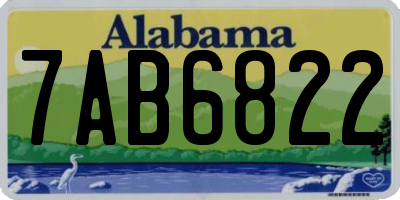 AL license plate 7AB6822
