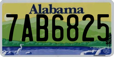 AL license plate 7AB6825